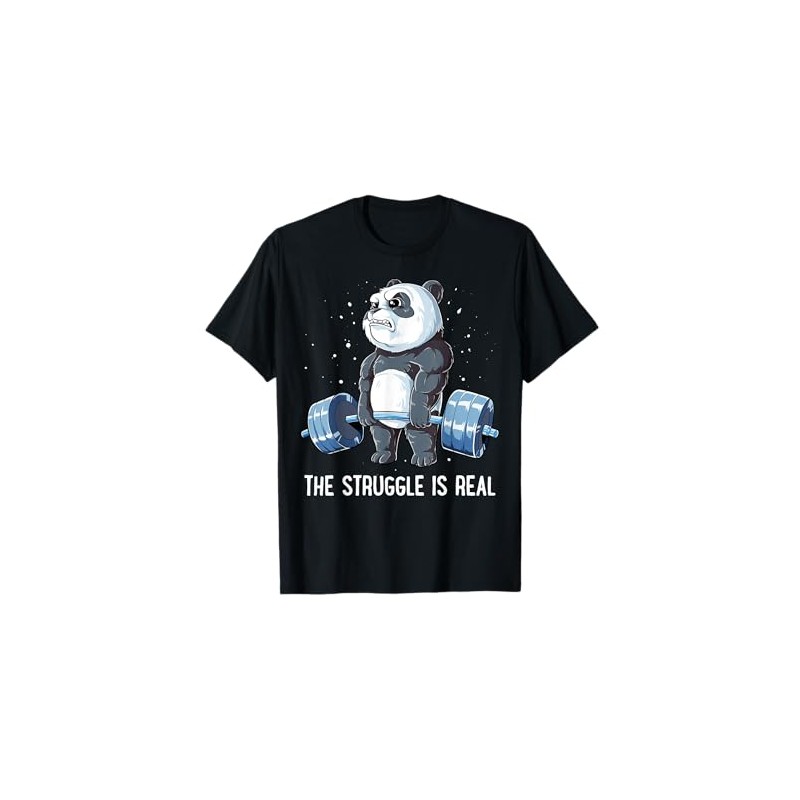 Panda The Struggle Is Real Sollevamento Pesi, Fitness, Palestra, Divertente