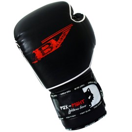 B7 Boxing Gloves Professional High Quality Genuine Leather Sandbag Training Sparring Muay Thai Kickbox Freefight Martial Arts BJJ Punch Bag Gloves FOX-FIGHT 14 oz Black