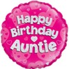 OAKTREE UK 229493 Oaktree 18" Happy Birthday Auntie Pink Holographic