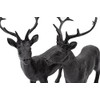 Reindeer Pair Nilan Standing Black Elegant Christmas Decoration Resin Artificial