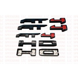 Unbranded 2020-2022 GMC SIERRA AT4HD Emblem Kit 3 Piece Gloss Black Red Overlay Emblem