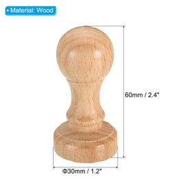PATIKIL 30mm Stamp Wood Round Handle, 5 Pack Wooden Knobs Stamp Mounts Drawer Pulls for Stamp Making DIY Crafting Scrapbooking, Brown