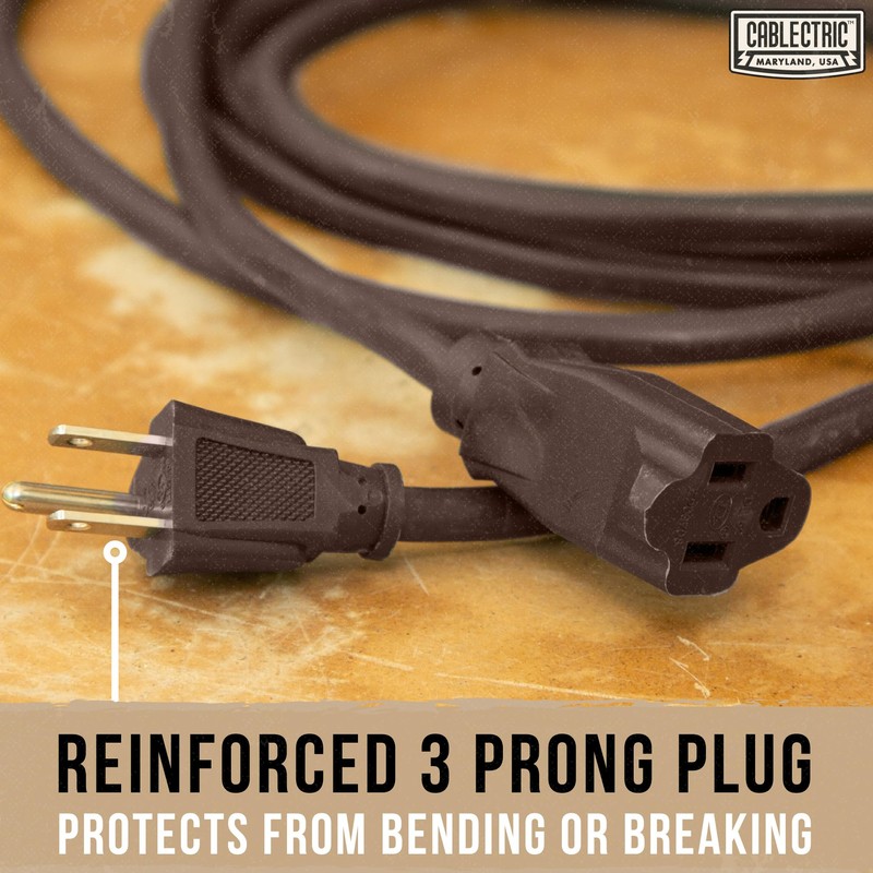 Cablectric - Cable de extensión café para exteriores de 6