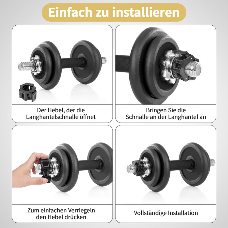 HweeWanX Pack of 4 Dumbbell Clasps, Quick Release, Dumbbell Clasps,