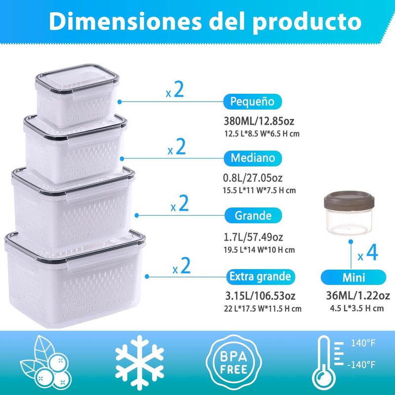 Pure Future - Contenedor de almacenamiento de frutas de 24