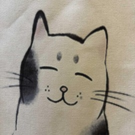 Ofat Home Japanese Wild Man Cat Hand-Painted Japanese Noren, Japanese Doorway Curtain, Short Wild Man 85x150cm Support Customized Services