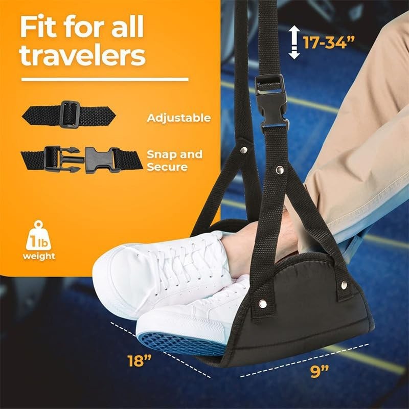 Airplane Foot Rest,Portable Travel Footrest Flight Carry-On FootRest Adjustable Height