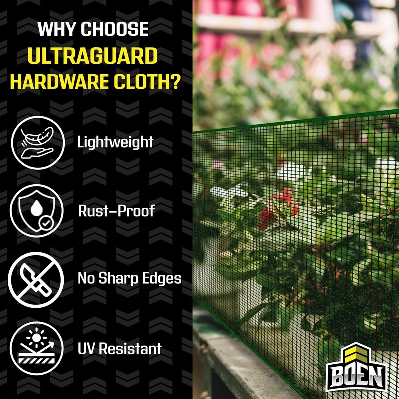 Hardware Netting Plastic Mesh 3' x 50' Black, Tree Guard