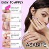 24Pcs Summer Press on Nails Short Almond Fake Nails with