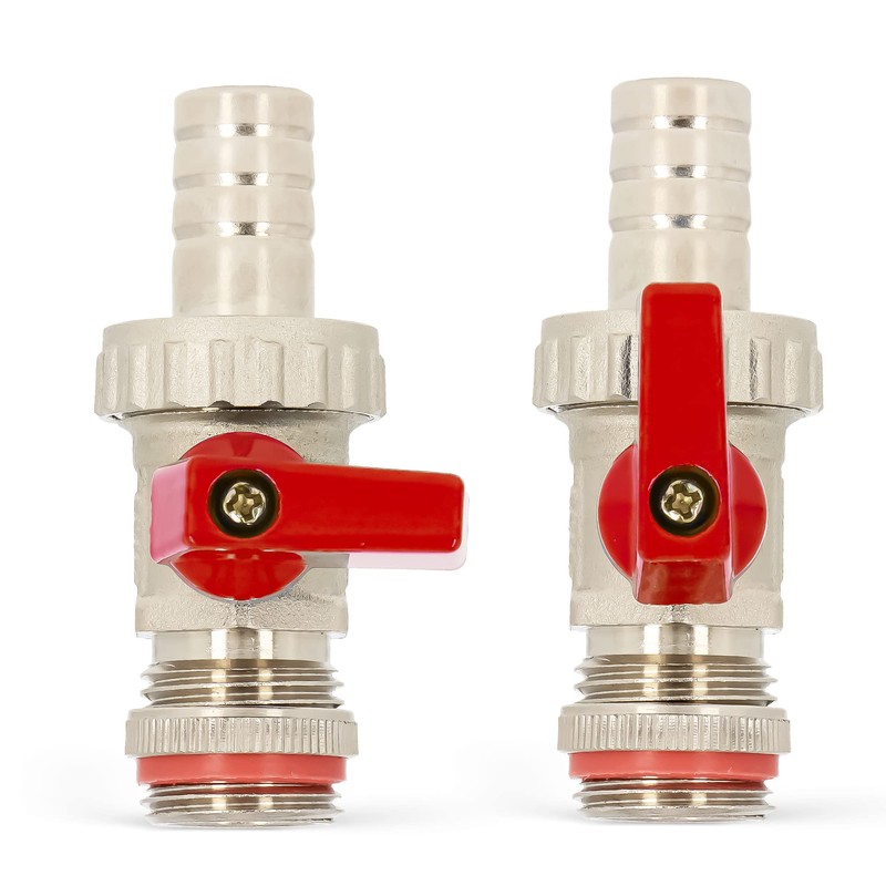 Drain Valve with Cap 1/2 Red Handle Ball Shut-Off Valve