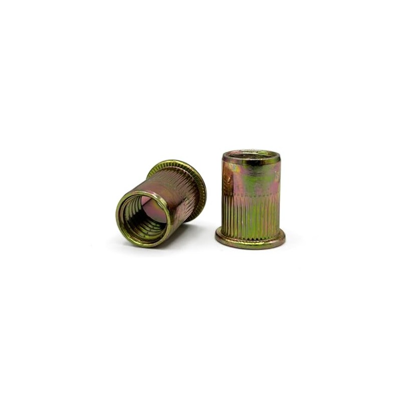NOLDAR | Flat Head Carbon Steel Rivet Nuts (Yellow Zinc