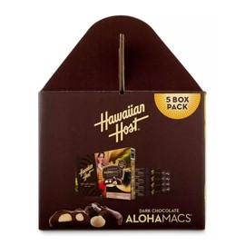 Dark Chocolate Covered Macadamia Nuts by Hawaiian Host, 5 Box Tote - 5 ounces