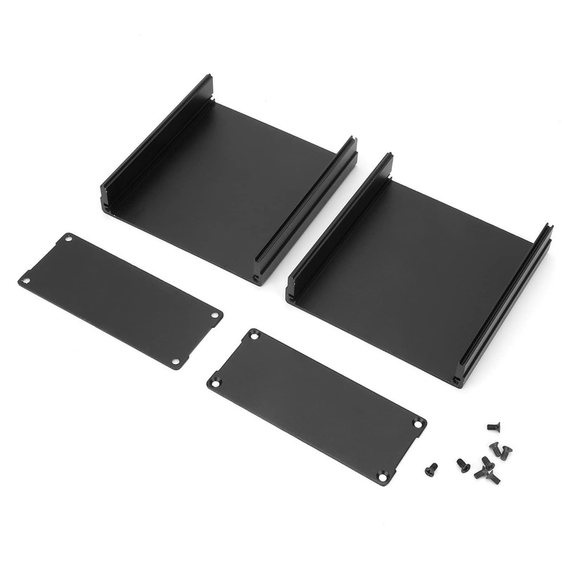 Matte Black Aluminum Instrument Case 40x97x100mm for Printed Circuit Board