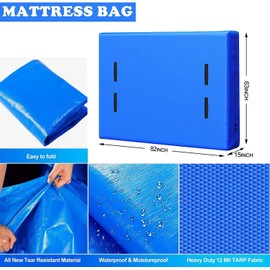 Bestage Mattress Bags for Moving and Storage King Size,Mattress Cover for Moving Heavy Duty,Mattress Protector with 8 Handles and Strong Zipper Closure,Moving Bags,Moving Supplies
