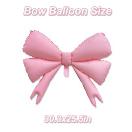 Tagberoy 4 Pcs Large Pink Bow Balloons, Coquette Birthday Decorations