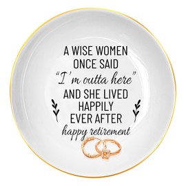 Retirement Gifts for Women, Thank You Gifts for Teachers Coworker, Employee Appreciation Gift Ceramic Ring Holder Jewelry Dish Home Decorative
