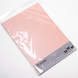 Italian Options 300GSM Double Sided Pearlised Card Craft Paper 10 Sheets, A4 Size, Pink