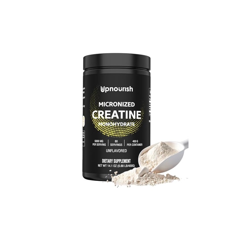 Upnourish Monohidrato Creatina Micronizado Polvo 400 Vegano Sabor Preentrenamiento Desarrollo