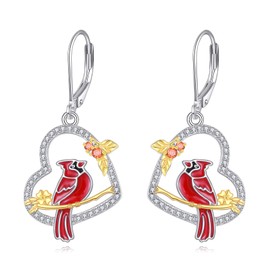 Cardinal Earrings Sterling Silver S925 Cardinal Jewelry Gifts for Women