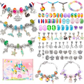 Bracelet Making Kit for Girls, 138pcs Charm Kids Jewellery Making Kits, DIY Jewelry Making Gifts Set for Girls Age 6 7 8 9 10 11 12 Year Old
