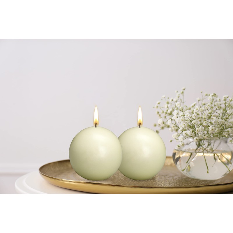 Bolsius 10 Count Ivory Ball Candles - 2.75 Inches Unscented