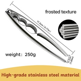 MmmLucipor Nutcracker, walnut opener, high-quality nut cracker, stainless steel lobster cracker for any nut shell, hazelnut cracker made of stainless steel, multifunctional durable nut opener tool