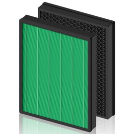 PETOX 400/400S Replacement Filter for Coway AIRMEGA Max2 400 400S 400(G) 400S(G) Air Purifier, Max2 Green True HEPA and Active Carbon Filter Set, AP-2015-FP, 2 Pack