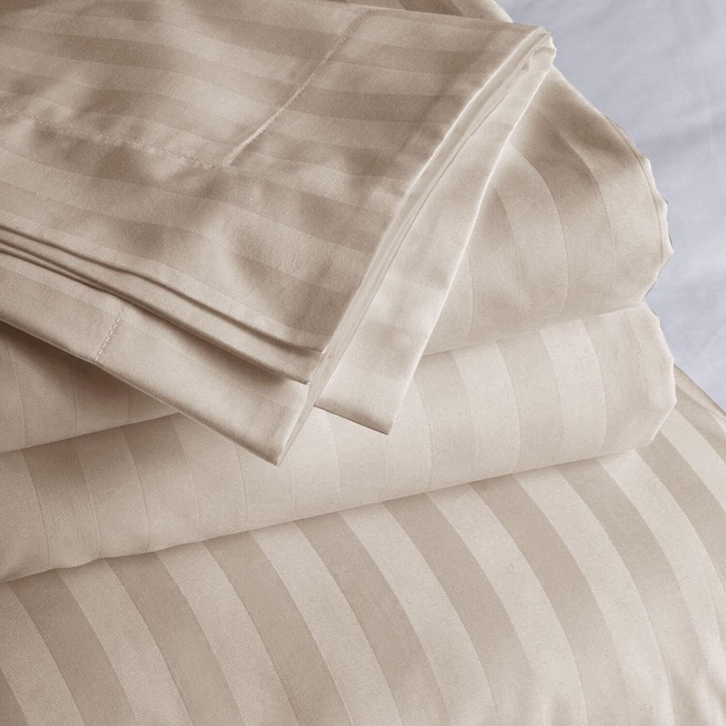 Imperial Rooms Single Duvet Cover Set Reversible Stripes Satin Bedding