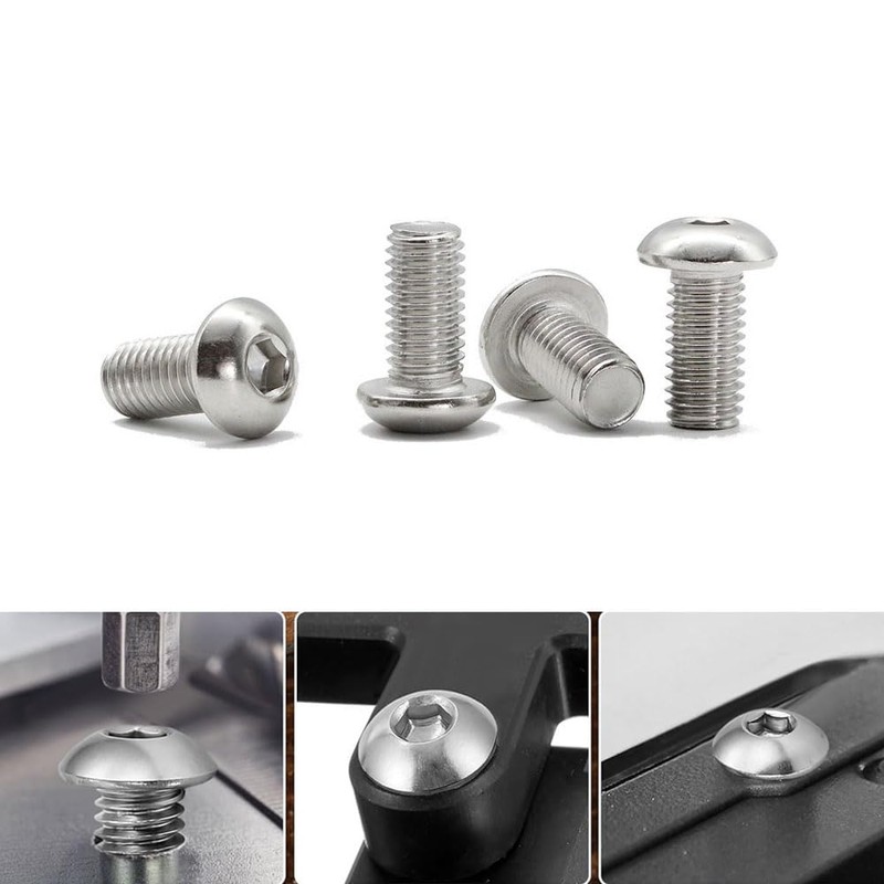 M5 x 12mm Hex Socket Screws 100 Pieces,Stainless Steel, Button