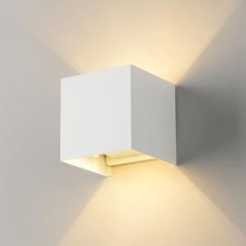 WILON Wandleuchte Innen Aussen, Wandlampe Innen Weiß, IP65 Wasserdichte Außenwandleuchte, G9 LED Aussenlampe Wand, Up and Down Leuchten Innen, Ausenbeleutung Hauswand für Schlafzimmer Treppenhaus