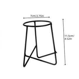 WizeFolk Crystal Ball Display Stand,2.7 x 4.5 inches Gazing Globe Stand, Black Iron Ball Stand,Sphere Holder Base Art Display Stand Marbles Stand, for Collections Figurines Gemstones Home Office Decoration