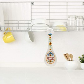 Decorative Ceramic Mexican Kitchen Spoon Rest by E.H.G | Spanish "La Mejor Abuela"