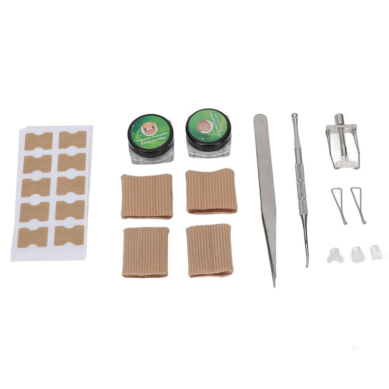 Ingrown Toenail Lifter Set Toenail Patch Sleeves Tweezers Stainless Steel