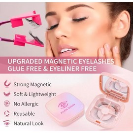 Unbranded Dual Magnetic Eyelashes, Magnetic Eyelashes without Eyeliner 4D Natural Look Reu