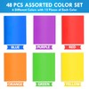 Ellinjan 48 Pack Plastic Folders with Pockets and Prongs, Clear