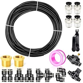 TAILONZ PNEUMATIC Black 1/2 Inch od 10 Meter 32.8ft Nylon Air Tubing Kit Pipe Hose Air Line Tubing Or Fluid Transfer Pneumatic tubing