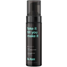 b.tan Dark Self Tanner Mousse | Fake It Till You Make It - Best 1 Hour Express Sunless Tanning Foam, Gold Bronzing Glow, Face & Body, No Fake Tan Smell, 6.7 Fl Oz
