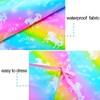 Fiodrimy - Delantal impermeable para niñas y niños, Arcoíris Unicornio,