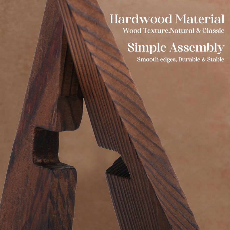 XKDOUS 2 Pack Plate Stand for Display, 6.5 Inch Wood