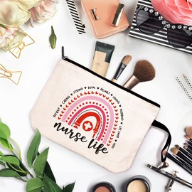 ZHANTUONE Nurse life Cosmetic Bag，Gifts for Nurse Practitioners，Nurse Graduation Gift，Registered Nurse Appreciation Gift，Nursing School Nurse Practitioner Supplies，The Best Nurse Birthday Gift Ever