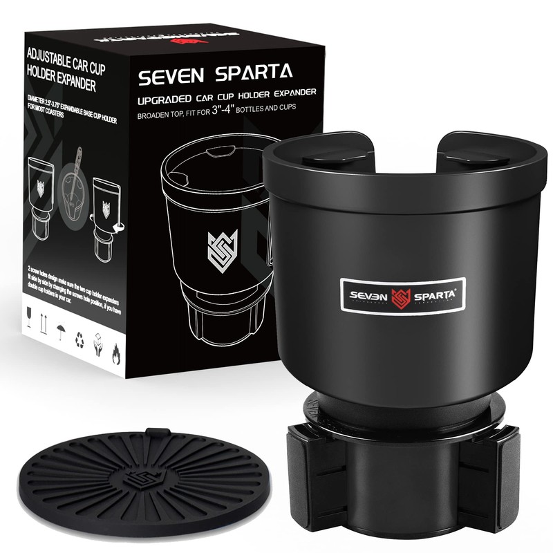 Upgraded Car Cup Holder Expander Adapter with Offset Adjustable Base,