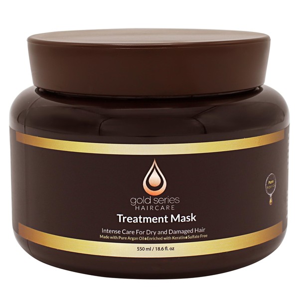 Moroccan Gold Series Treatment Mask – Pure Argan Oil Mask for Dry and Damaged Hair, 550 ml