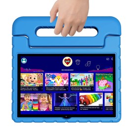 VNEIMQN Tablet for Kids, 10 Inch Kids Tablet Android 13, 4GB+64GB, Octa-Core, WiFi 6, 12H Battery, Google Kids Space, Parental Control 1280 * 800 HD Display Blue