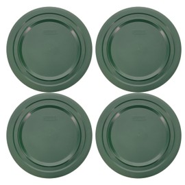Pyrex 7404-PC 4.5qt Thyme Green Replacement Food Storage Lid Cover - 4 Pack Made in the USA