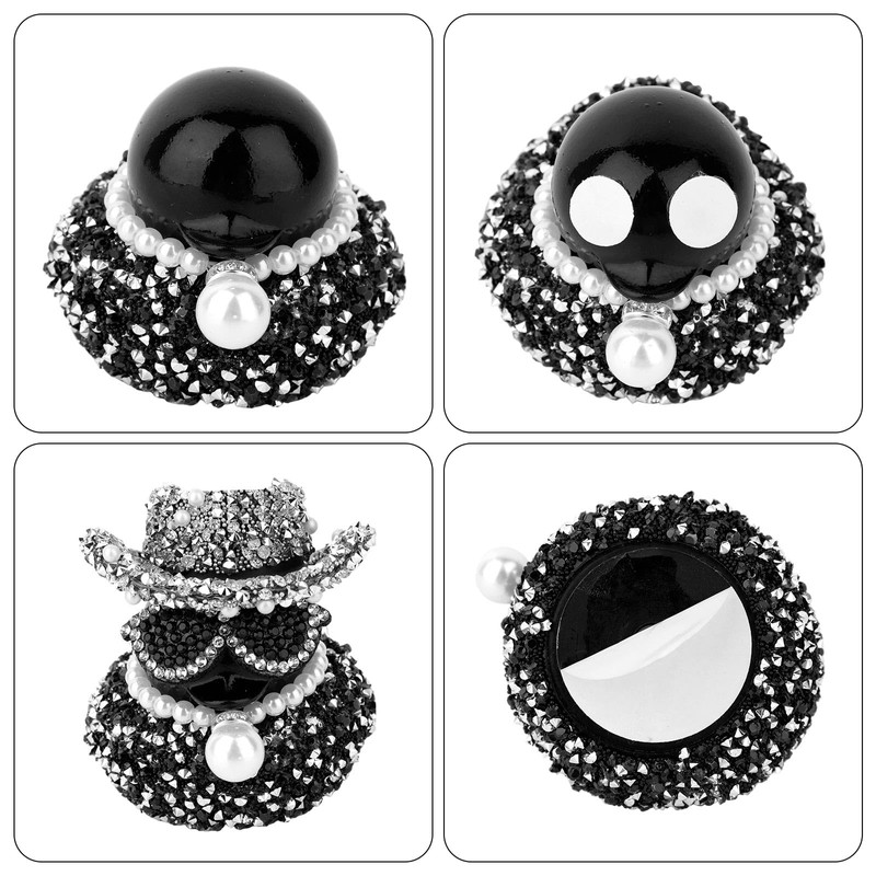 Fukaisu Diamond Rubber Duck, Funny Tiny Duck Mini Car Ornament