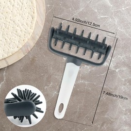 Pizza Dough Docker, Plastic Pizza Roller Spikes Prevents Air Bubbles and Creates a Uniform Crust for Cooking, Pastry Dough Roller for Crackers, Homemade Bread, Cookies