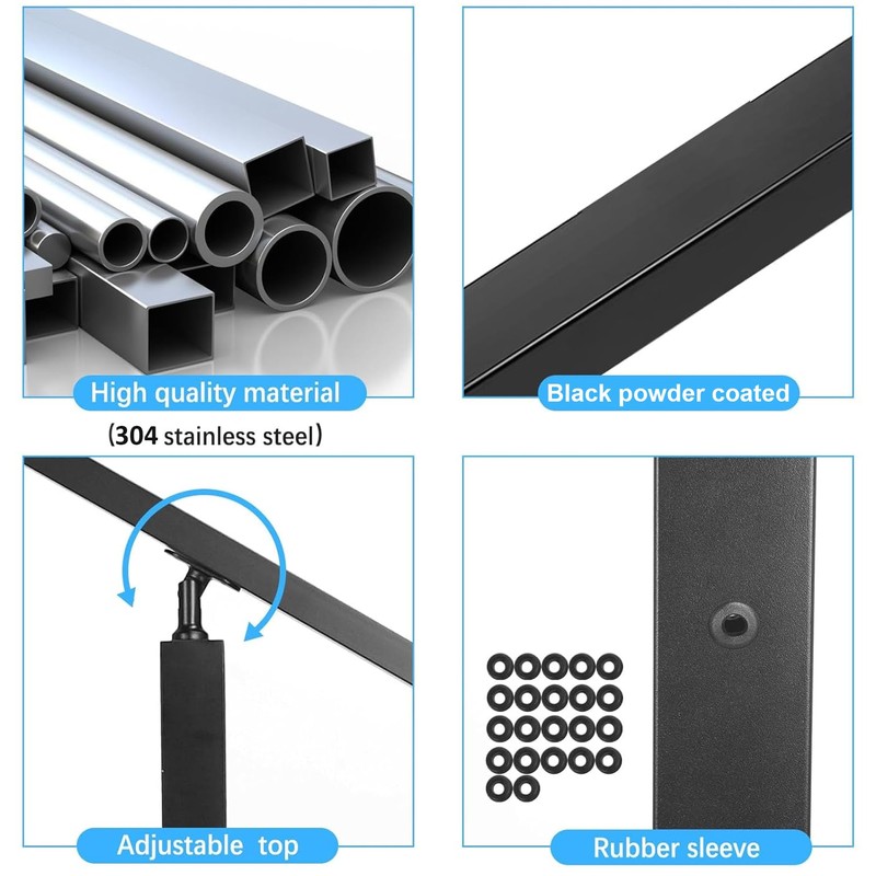 Sidasu 36" Corner Post for Cable Railing, L-Drilled Stainless Steel,
