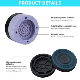 Pack of 4 Anti-Vibration Feet Washing Machine Foot Pads Vibration Damper Washing Machine Mat Washing Machine Foot Damper Washing Machine Feet Rubber for Dryer Table Chair