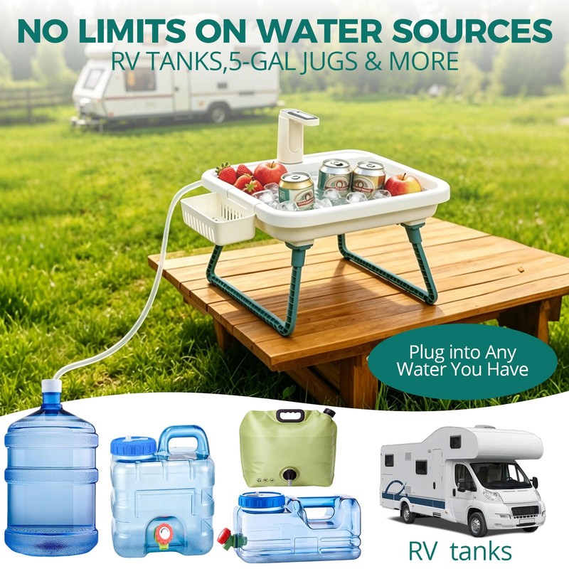 Portable Sink Hand Wash Station, Camping Sink With Electric Pump