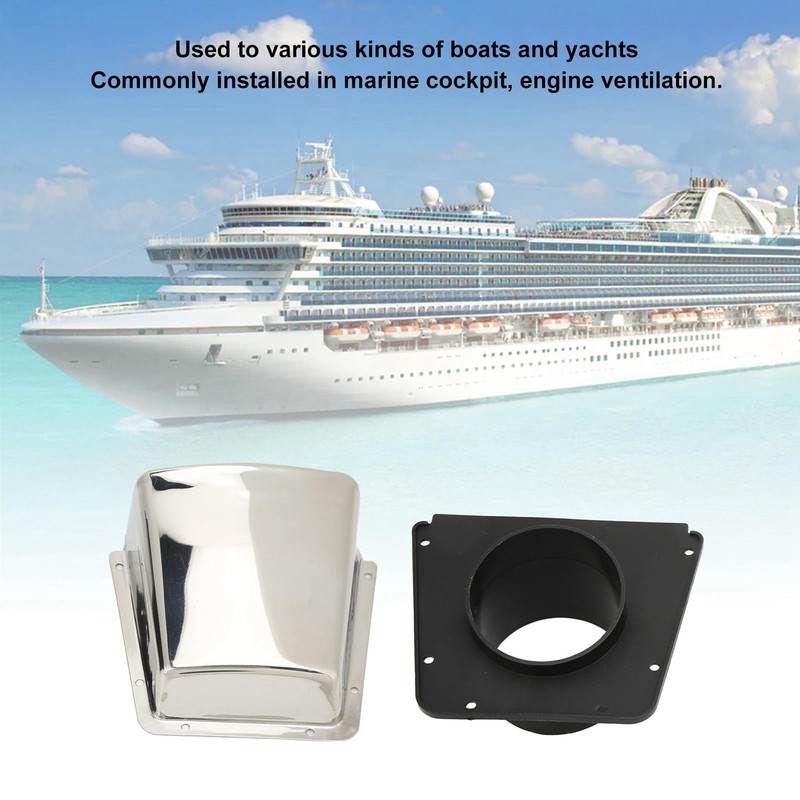 Marine Cowl Ventilator 304 Stainless Steel with Adjustable Nylon Base